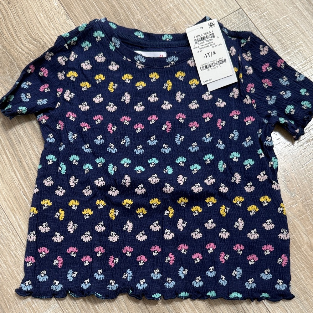 Epic Threads Navy Floral Short Sleeve Tee